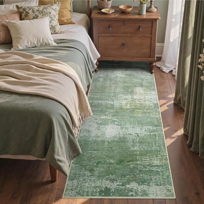 2x6 Ft Washable Runner Rug, Non-Slip Low Pile Hallway Kitchen Area Rug - Image 3