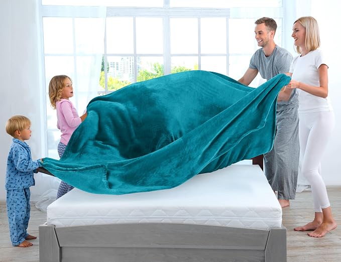 Utopia Bedding Soft Fleece Bed Blanket Twin Size Turquoise | Microfiber Plush - Image 3