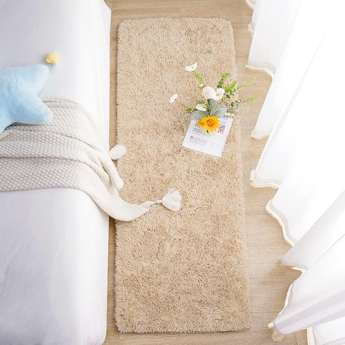 Chicrug Soft Runner Rug for Bedroom Living Room Plush Fluffy Rug 2x10 | Shag - Image 4