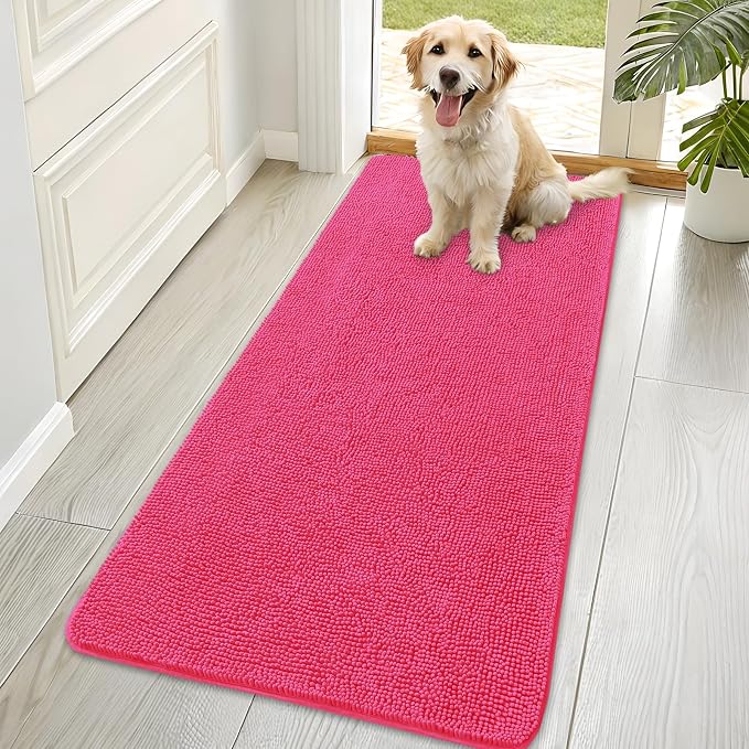 OLANLY Dog Door Mat for Muddy Paws 70x35, Super Absorbent Chenille Mud Mat | by OLANLY