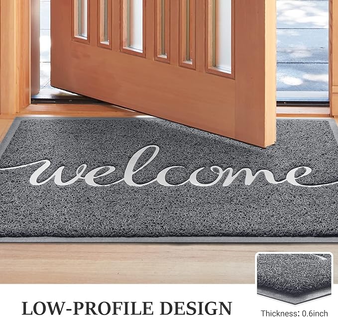 Door Mat Welcome Mat Floor Mat for Entryway, High Traffic Areas | Low Profile - Image 4