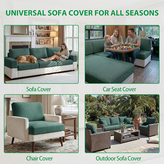 OHSIO Couch Cushion Covers for Sectional Sofa, Stretch Soft Sofa Slipcovers - Image 8