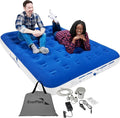 EnerPlex Camping Air Mattress with Built in Pump - Queen Blow Up Mattress for Travel & Guests - Portable Bed for Adults and Kids - Blue