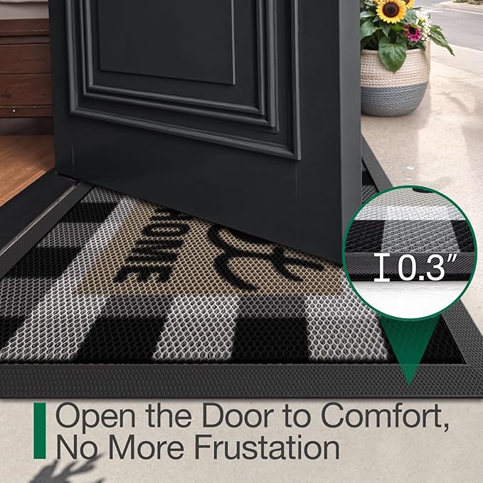 LUMI Outside Welcome Door Mat 24x36, Non-Slip Durable Rubber Easy Clean | Sweet - Image 3
