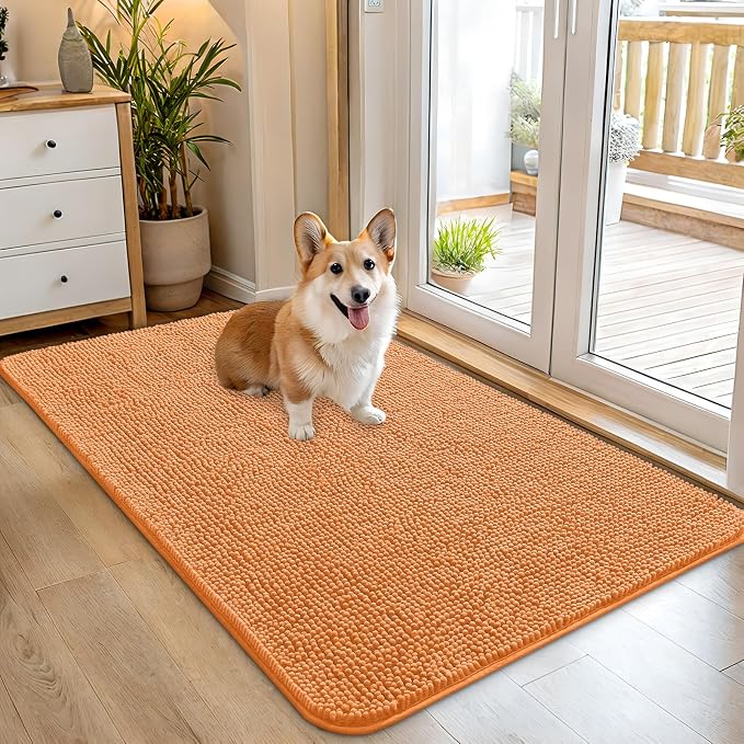 OLANLY Dog Door Mat for Muddy Paws 45x27, Super Absorbent Chenille Mud Mat | by OLANLY