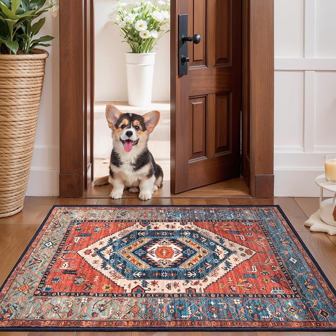 SERISSA 2x3 Washable Non Slip Boho Small Area Rug - Image 3
