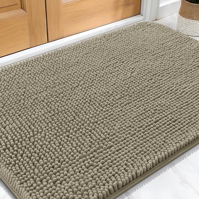 OLANLY Dog Door Mat for Muddy Paws 34x21, Super Absorbent Chenille Mud Mat | by OLANLY