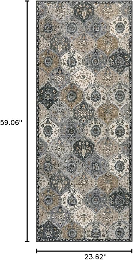 Lahome Moroccan Kitchen Runner, 2x5 Washable Runners - Image 2