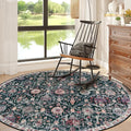 Lahome Moroccan Washable Round Area Rug, Soft Round Rug 5ft Soft Non-Slip | by Lahome