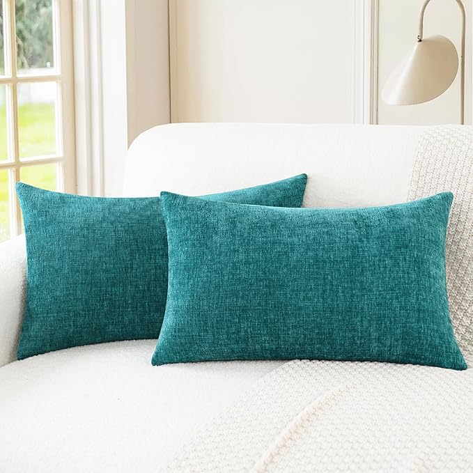 CaliTime Decorative Couch Throw Pillow Covers 20 X 12 Inches Teal | Pack of 2 by CaliTime