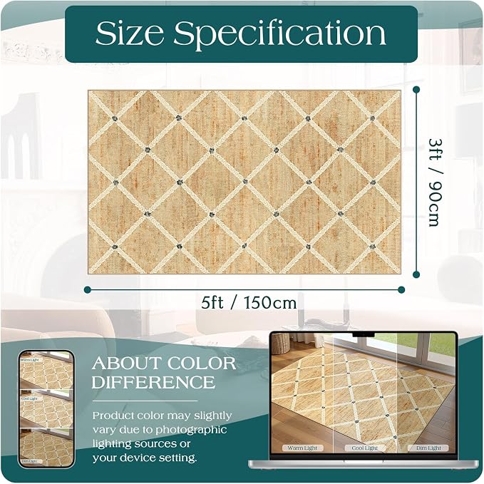 Cottage Trellis 3x5 Entryway Rug Indoor Outdoor Mats - Image 8