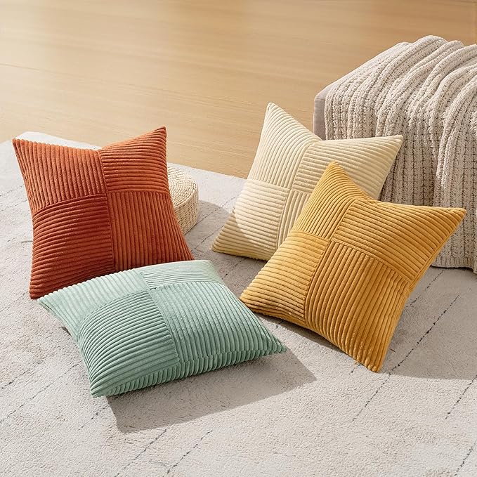 MIULEE Fall Teal Orange Decorative Throw Pillow Covers 18x18 Inch Set of 4 Boho - Image 6