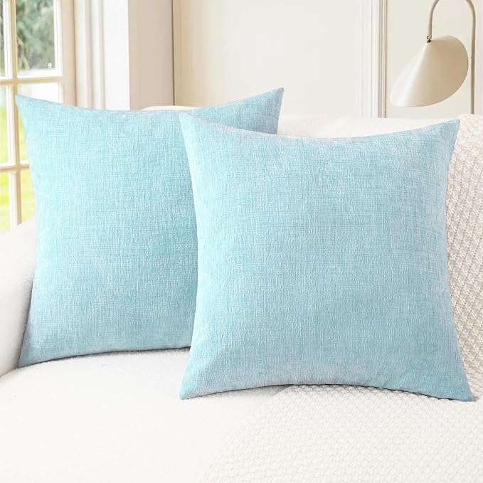 CaliTime Decorative Throw Pillow Covers 26 X 26 Inches Light Blue Grey | Pack by CaliTime