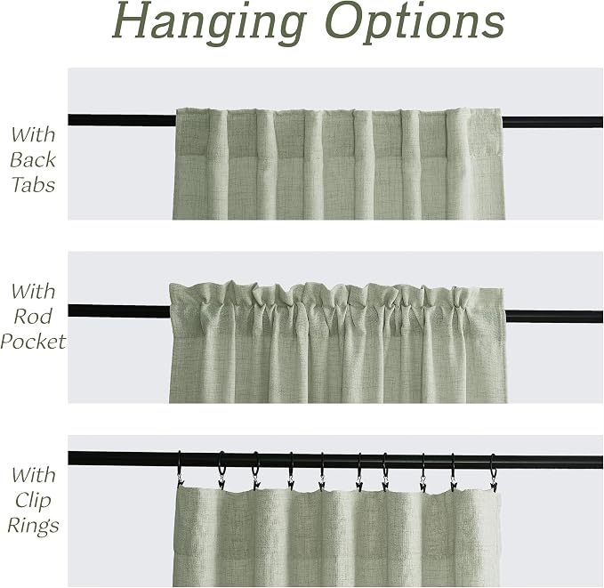 RYB HOME Linen Semi Sheer Curtains - Image 5