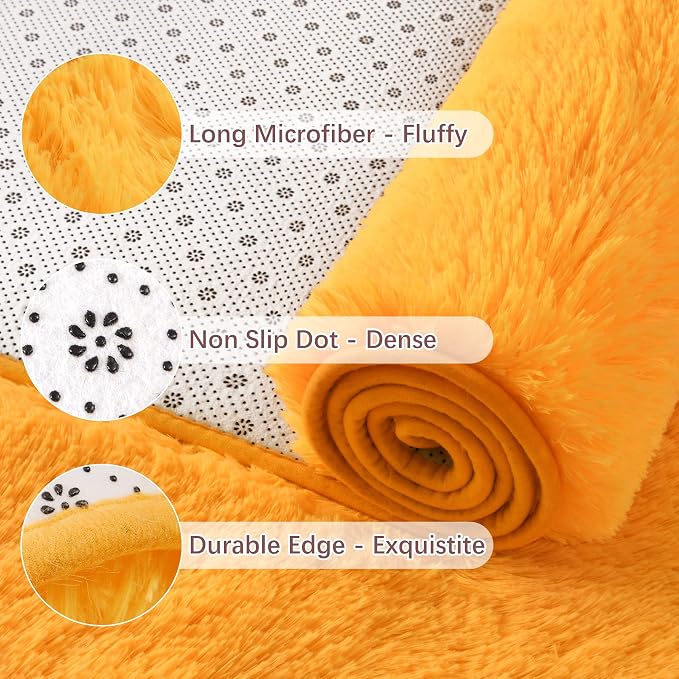 Chicrug Soft Runner Rugs for Bedroom Living Room Plush Fluffy Rug 2x6 | Shag - Image 2