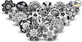 Knobs for Cabinets and Drawers Assorted Black & White Ceramic Cupboard Wardrobe Furniture Knob Door Pull Handles for Dresser Kitchen Wardrobes Boho Home Interior Decor - Pack of 20