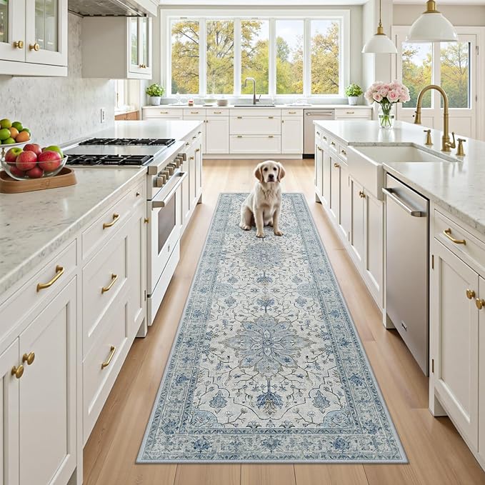 RELEANY Washable Area Rug, Runner 3'x9', Water Repellent, Pet Friendly by RELEANY