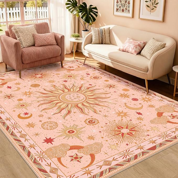 Vacuum-Friendly, 5x7 Washable Area Rug by meejou
