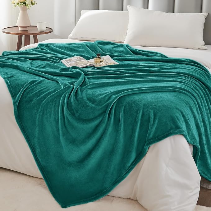 BEDELITE Fleece Blanket Soft Plush Twin Size Blanket Emerald Green 60"x80" | - Image 6
