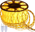 SURNIE 150FT LED Rope Lights Outdoor: Waterproof Flexible 110V 3000K Warm White LED String Light - Cuttable Connectable Clear Lighting Tube for Indoor Stairs Patio Garden Party Decor, Not Flat Strip