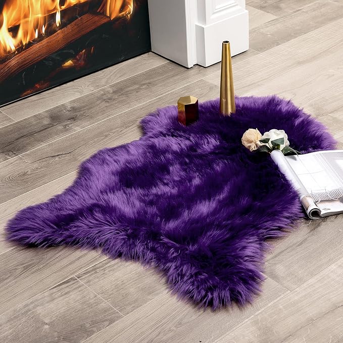MIULEE Fluffy Area Rug 2x3 ft Faux Fur Sheepskin Rug by MIULEE
