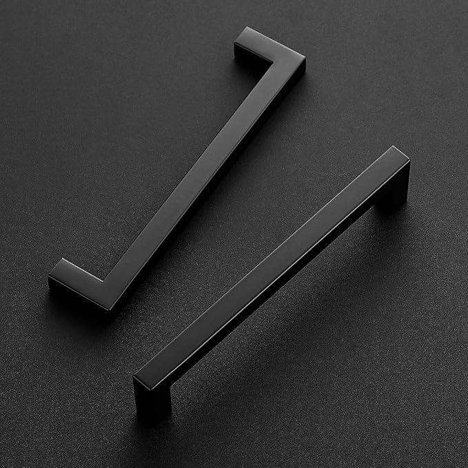 Ravinte 32 Pack Square Cabinet Handles Matte Black Cabinet Pulls Drawer Pulls 6-1/4 Inch Kitchen Hardware