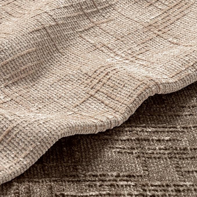 MIULEE Chenille Textured Throw Pillow Covers Oatmeal 16x16 Set of 2 | Slubby - Image 2