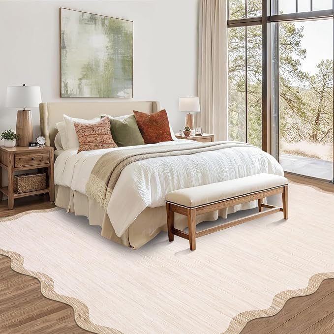GarveeHome Scalloped Washable 10x13 Area Rug - Image 3
