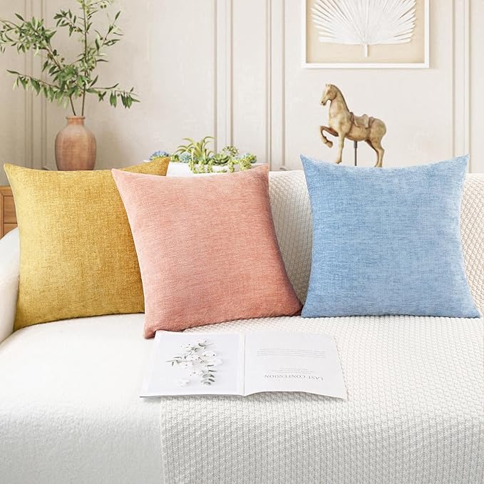 CaliTime Decorative Couch Throw Pillow Covers 22 X 22 Inches Baby Blue | Pack - Image 5