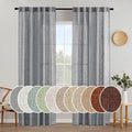 MIULEE Grey Linen Curtains 52x84 Inch Length by MIULEE