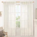 72 inch Length Cream Linen Curtains by LAMIT