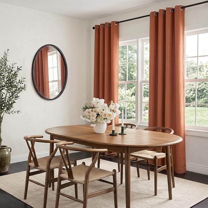 100% Blackout Linen Textured Curtains 72 Inch Long, Light Blocking, Thermal - Image 5