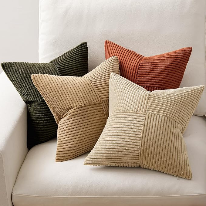 MIULEE Rust-Olive Green Decorative Throw Pillow Covers 20x20 Inch Set of 4 Boho - Image 5