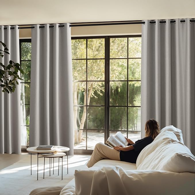 NICETOWN 100% Blackout Faux Linen Curtains - Image 8