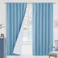 72 Inch 100% Blackout Linen Curtains by LAMIT