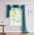LinenZone Teal Window Scarf Valance in 288 Inch Size. Use Window Scarves as Canopy Bed or Backdrop Curtains, Curtain Scarf, or Sheer Fabric for Draping. (Amazing 55 x 288, Teal)