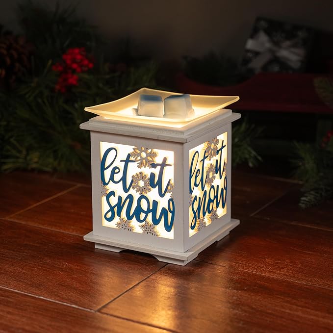 Scentsationals Wax Melt Warmer, for Scented Wax Melts - Christmas Holiday Collection Let It Snow - Fragrance Cubes and Tarts