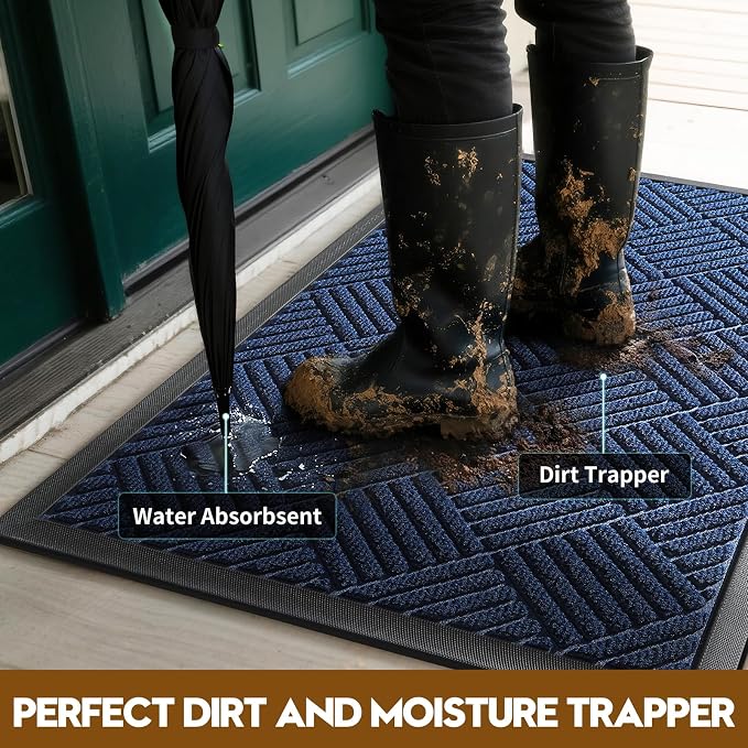 Front Door Mat, Heavy Duty Waterproof Doormat 47.5"x35.5", Stain Fade Resistant - Image 2