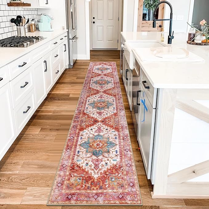 Yamaziot Washable Runner Rug, 2x10 Non-Slip Boho Hallway Kitchen Rug | Stain by Yamaziot