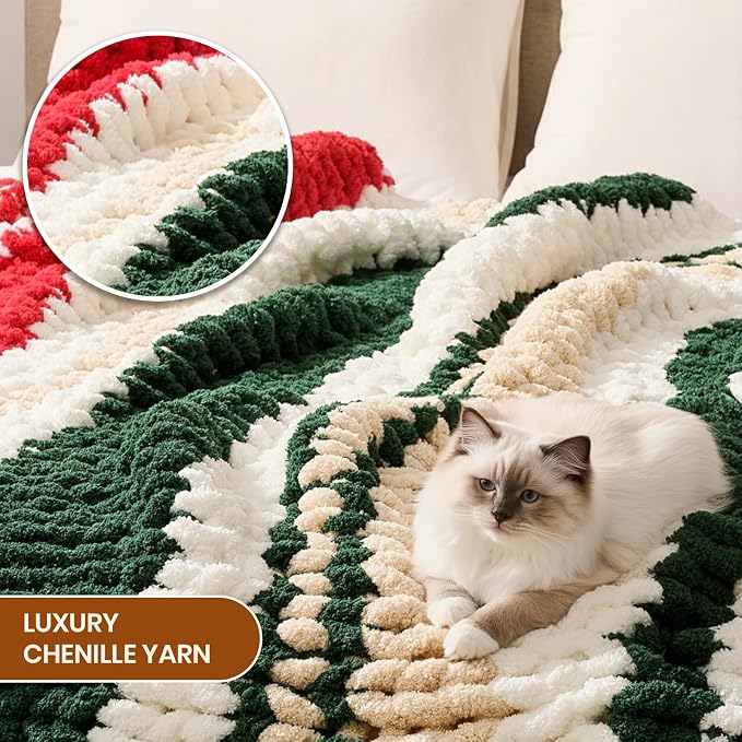 L'AGRATY Chunky Knit Throw Blanket - Image 3
