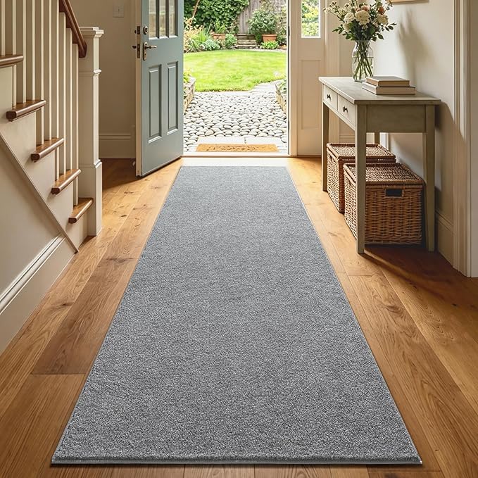 2x8 Grey Runner Rug Washable Non-Slip Soft - Image 2