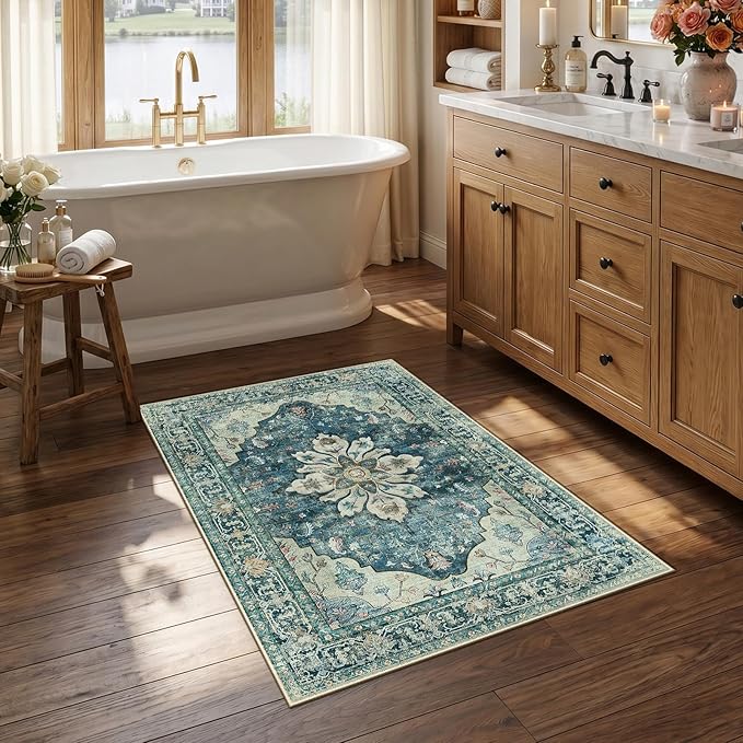 RELEANY Washable Area Rug, Small 2'6"x4', Water Repellent, Pet Friendly by RELEANY