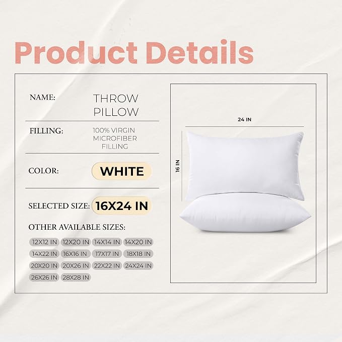 Utopia Bedding 16x24 Pillow Inserts, 2 Pack | Indoor cushion inserts - Image 8