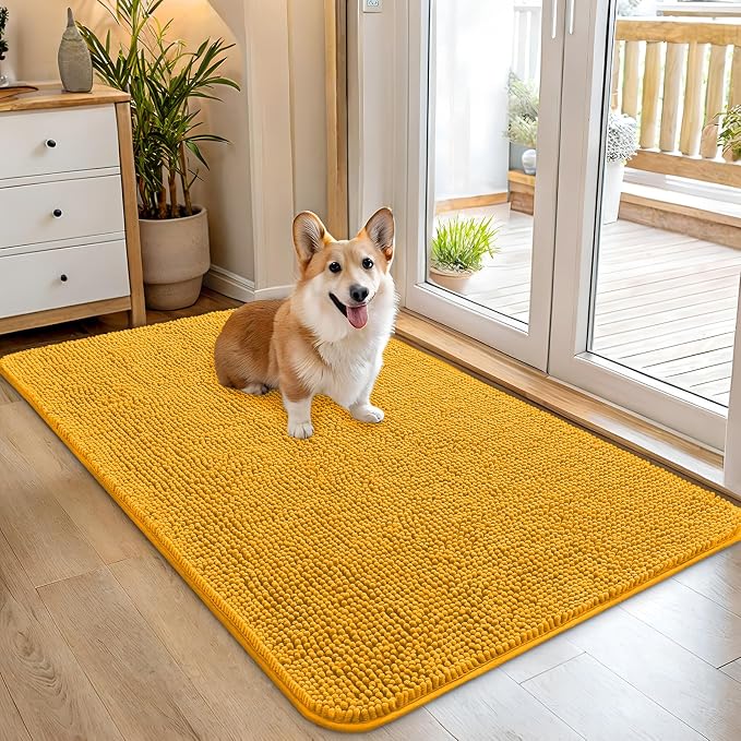 OLANLY Dog Door Mat for Muddy Paws 45x27, Super Absorbent Chenille Mud Mat | by OLANLY