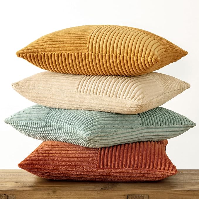 MIULEE Fall Teal-Orange Decorative Throw Pillow Covers 22x22 Inch Set of 4 Boho - Image 6