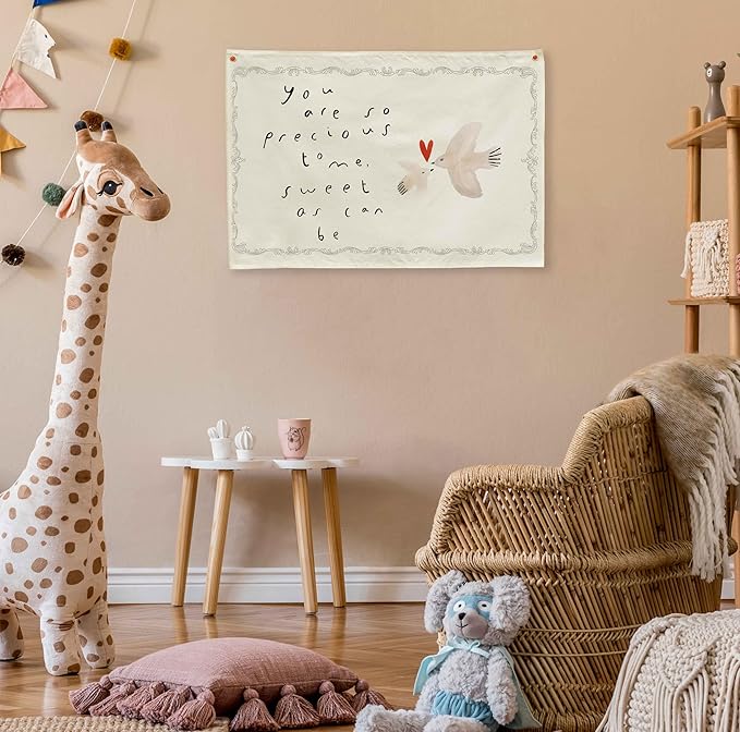 You Are So Precious-Nursery Rectangular Canvas Banner-Boho Flag Wall Sign Decor for Toddler Boy Girl Kids,Baby Room Above Crib Bedroom Playroom Reading Room Decor-Baby Shower Birthday Christmas Gift