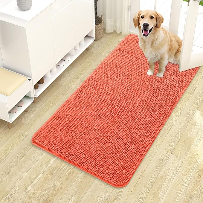 OLANLY Dog Door Mat for Muddy Paws 40x24, Super Absorbent Chenille Mud Mat | by OLANLY