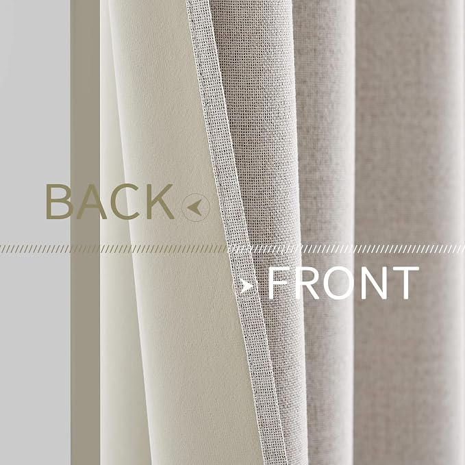 MIULEE 100% Blackout Linen Curtains - Image 6