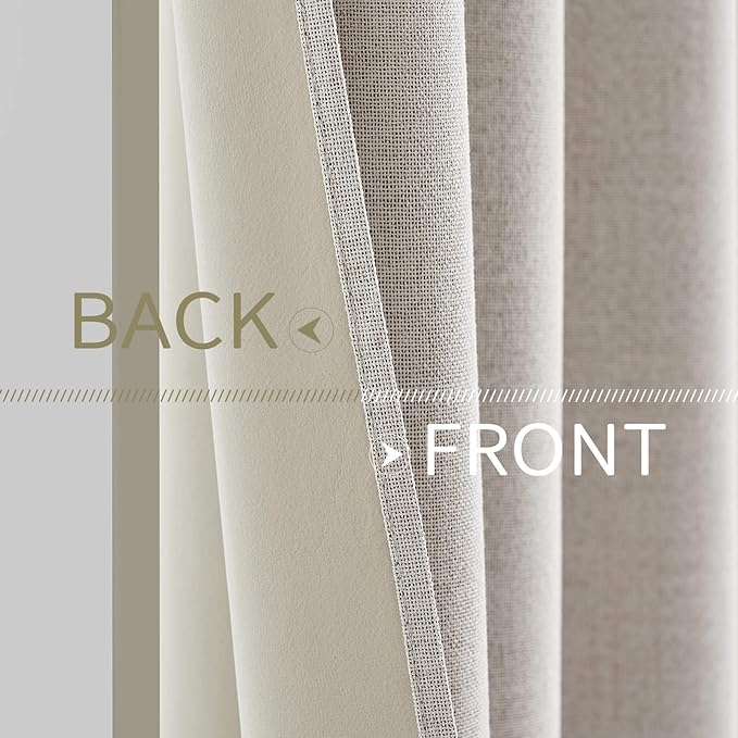 MIULEE 100% Blackout Linen Curtains - Image 6