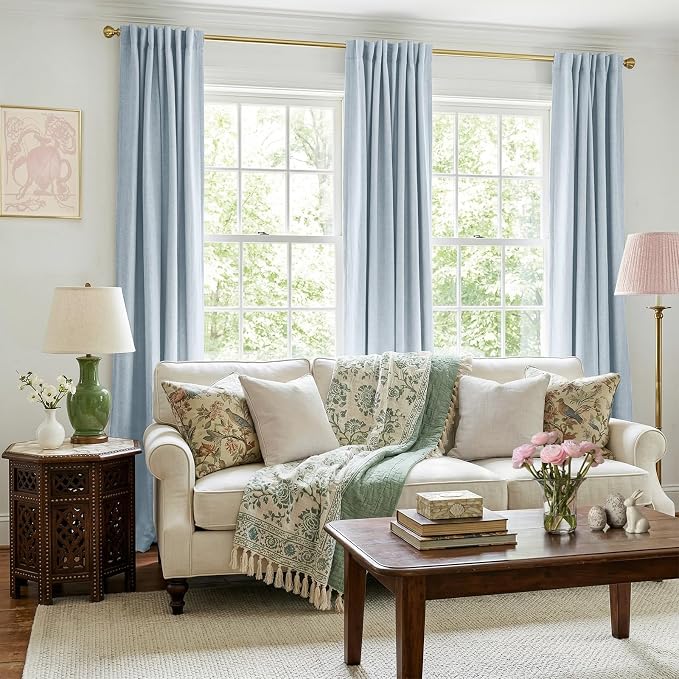 Faux Linen Total Blackout Curtains - Image 5